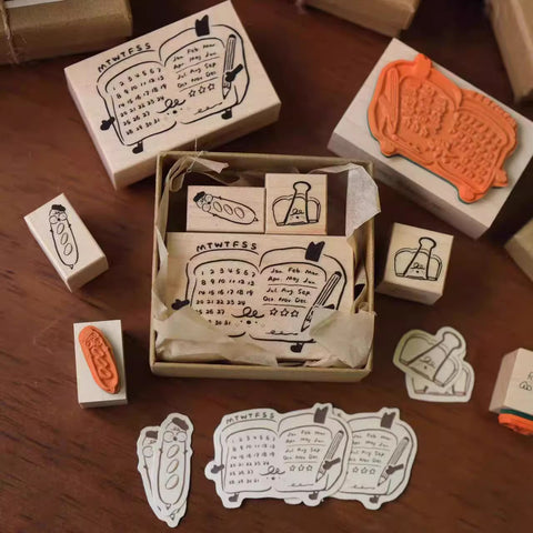 Rolling Island Rubber Stamp: Bread Stationery