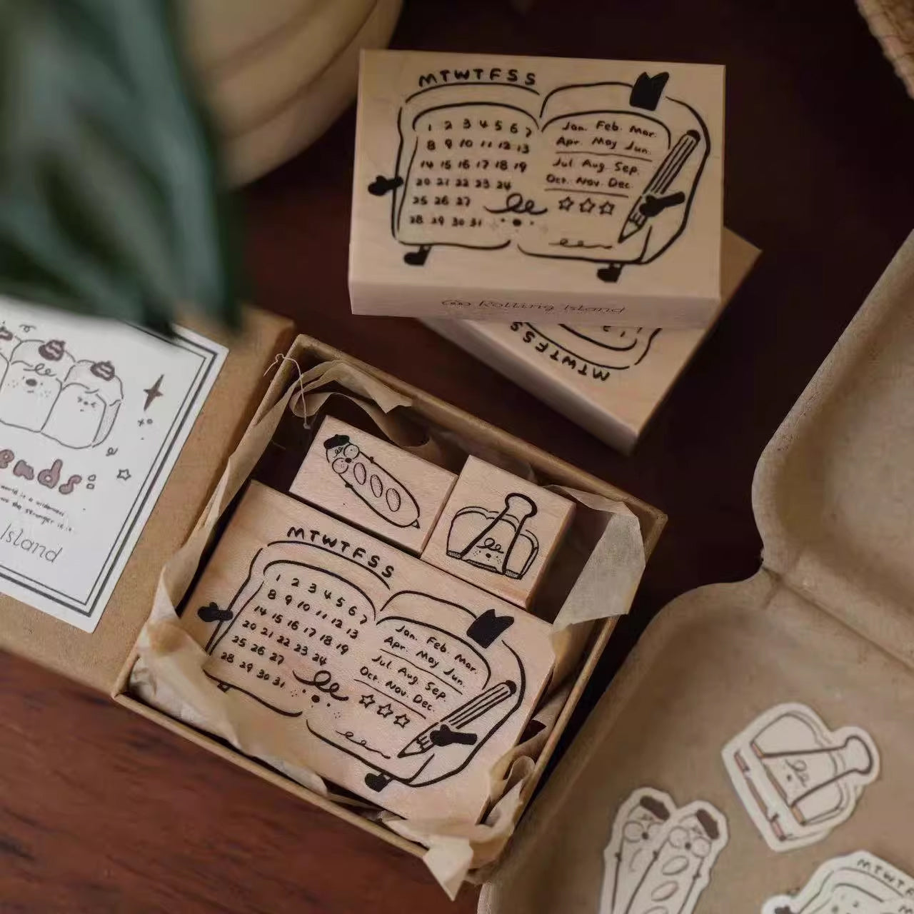 Rolling Island Rubber Stamp: Bread Stationery
