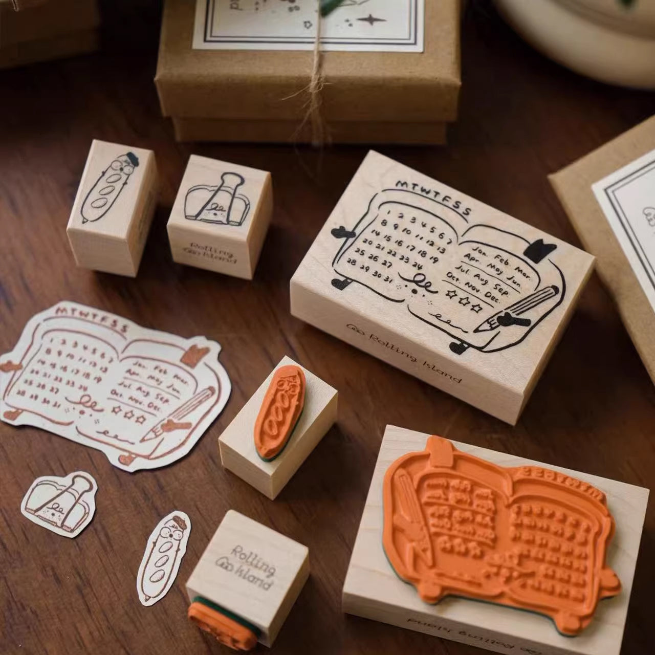 Rolling Island Rubber Stamp: Bread Stationery