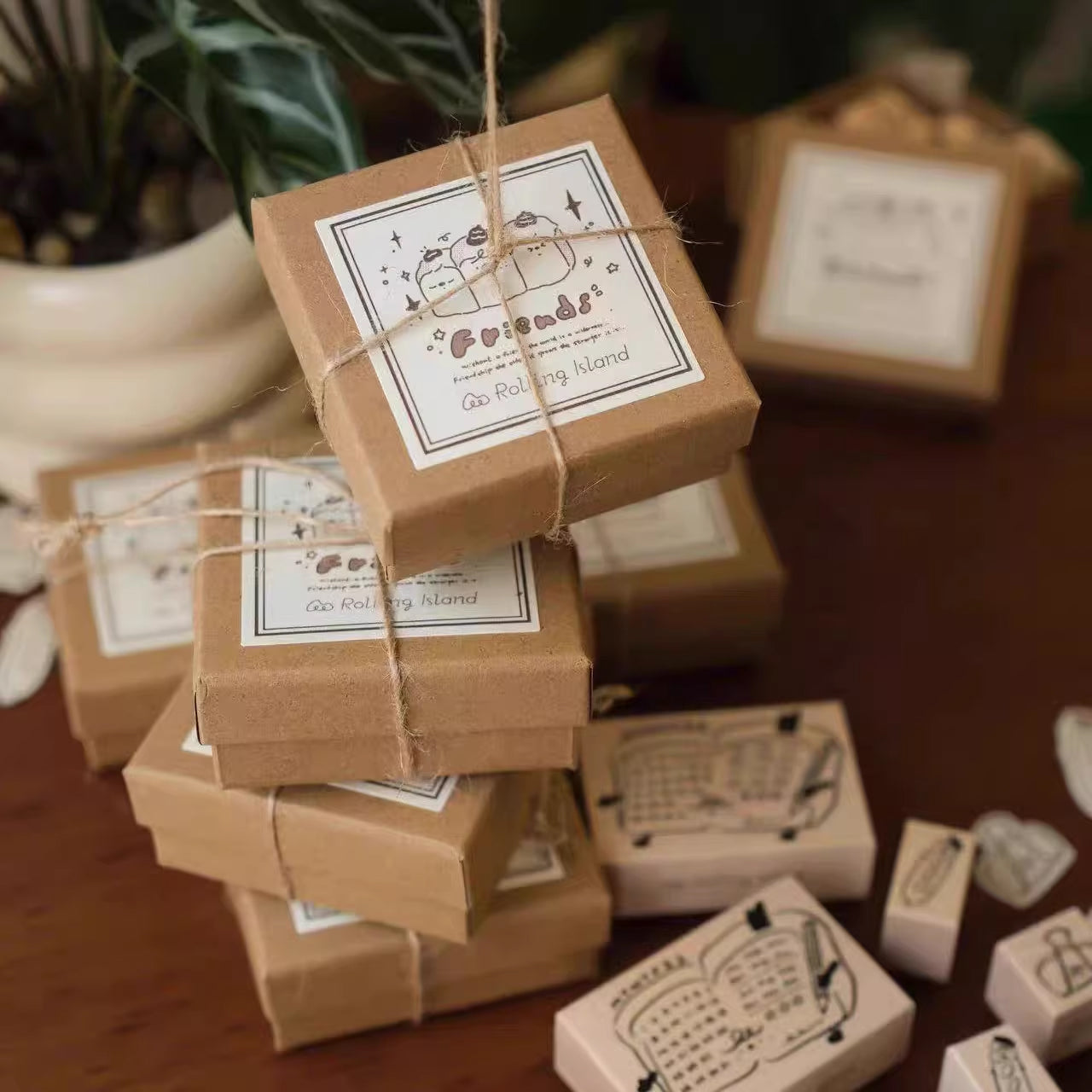 Rolling Island Rubber Stamp: Bread Stationery