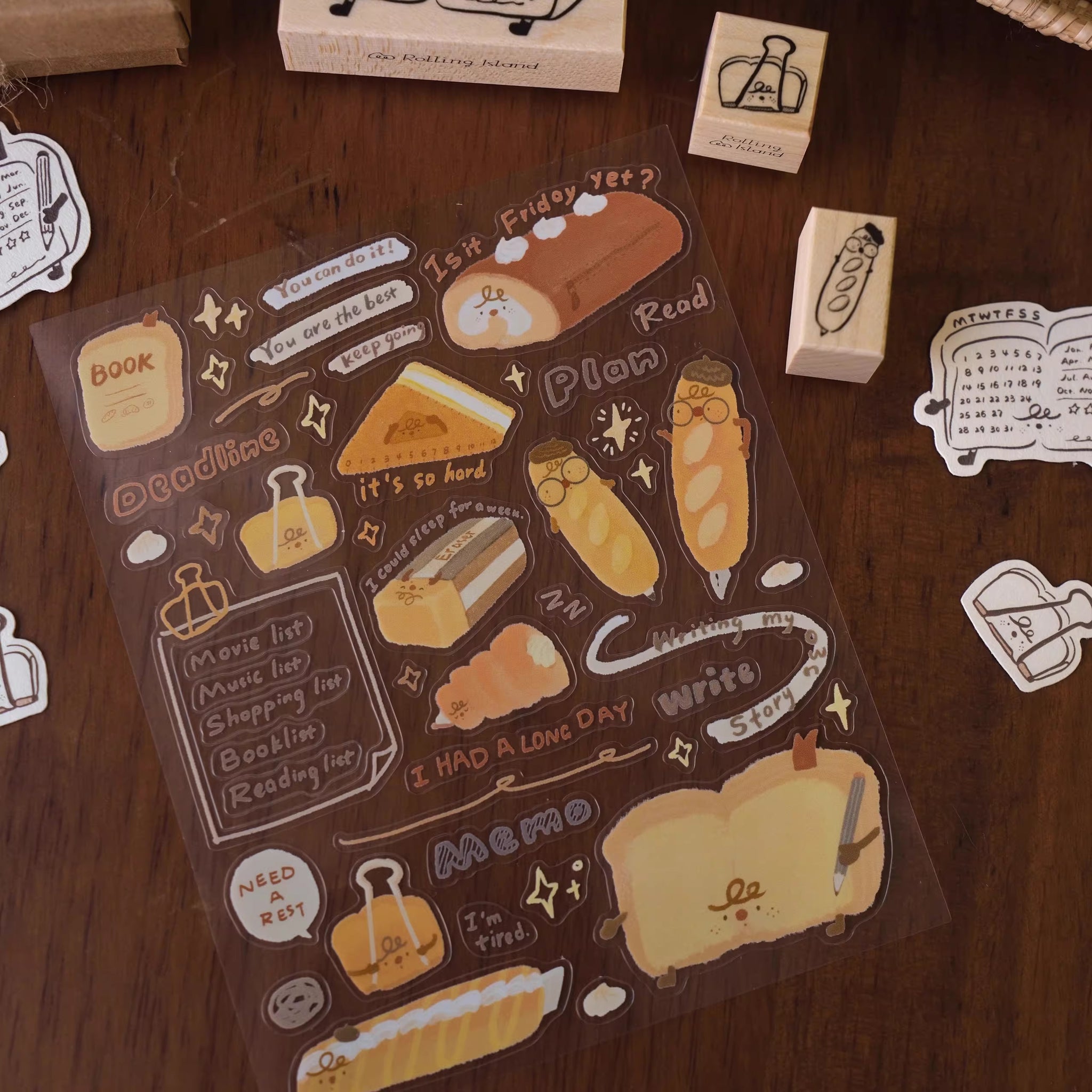Rolling Island Sticker Sheet: Bread Stationery