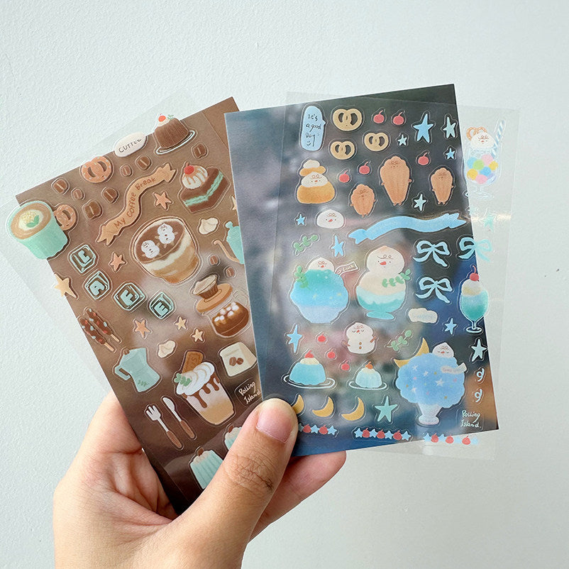 Rolling Island Sticker Sheet: Iced Drinks