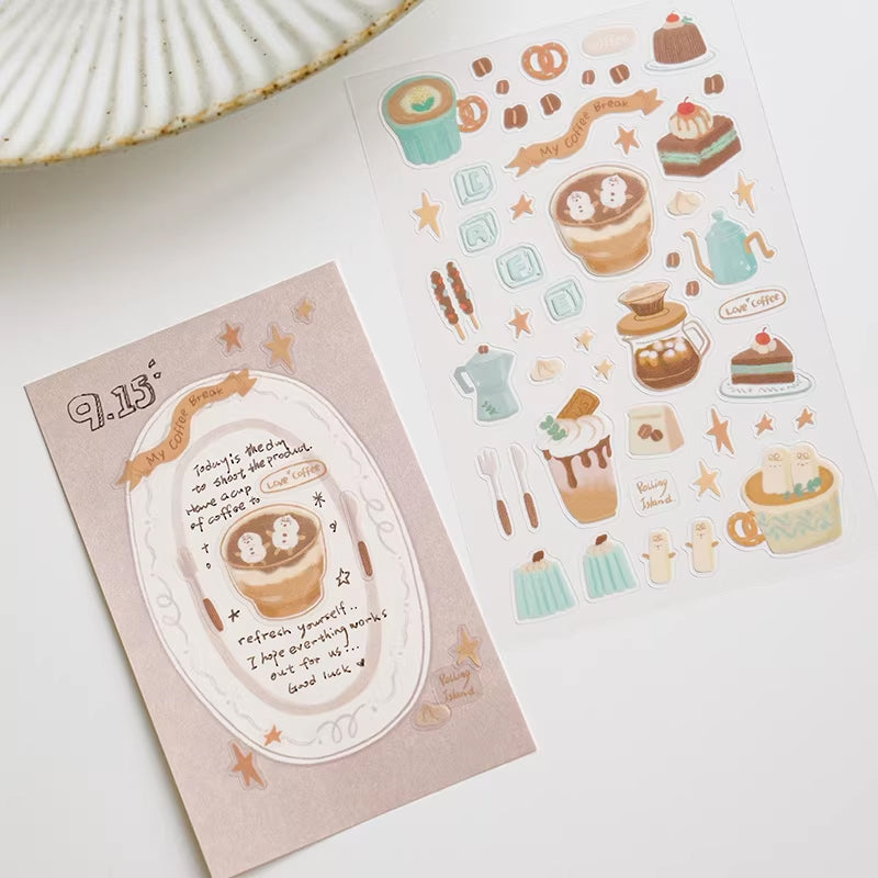 Rolling Island Sticker Sheet: Iced Drinks