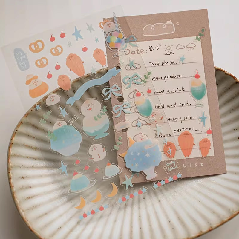 Rolling Island Sticker Sheet: Iced Drinks