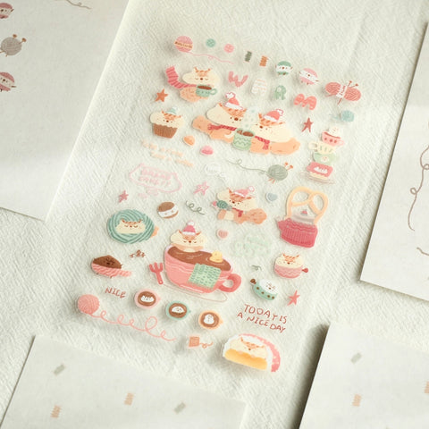 Rolling Island Sticker Sheet: Knitting Squirrel