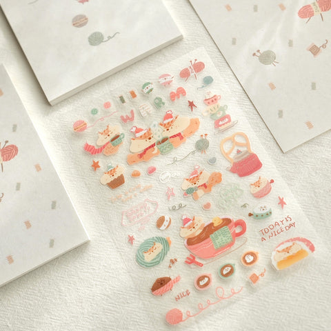 Rolling Island Sticker Sheet: Knitting Squirrel
