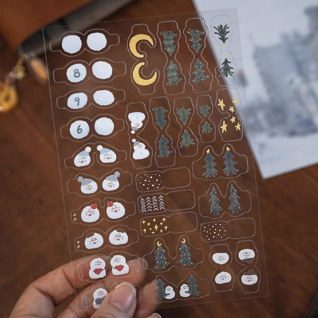 Rolling Island Sticker Sheet: Snowman Labels