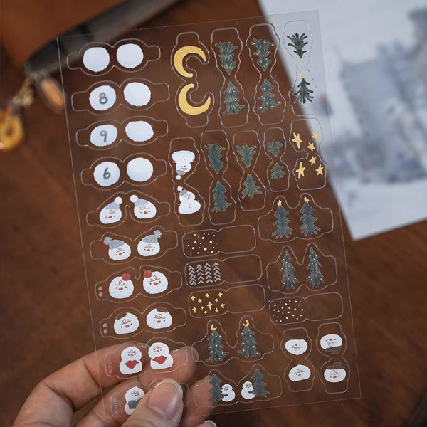 Rolling Island Sticker Sheet: Snowman Labels