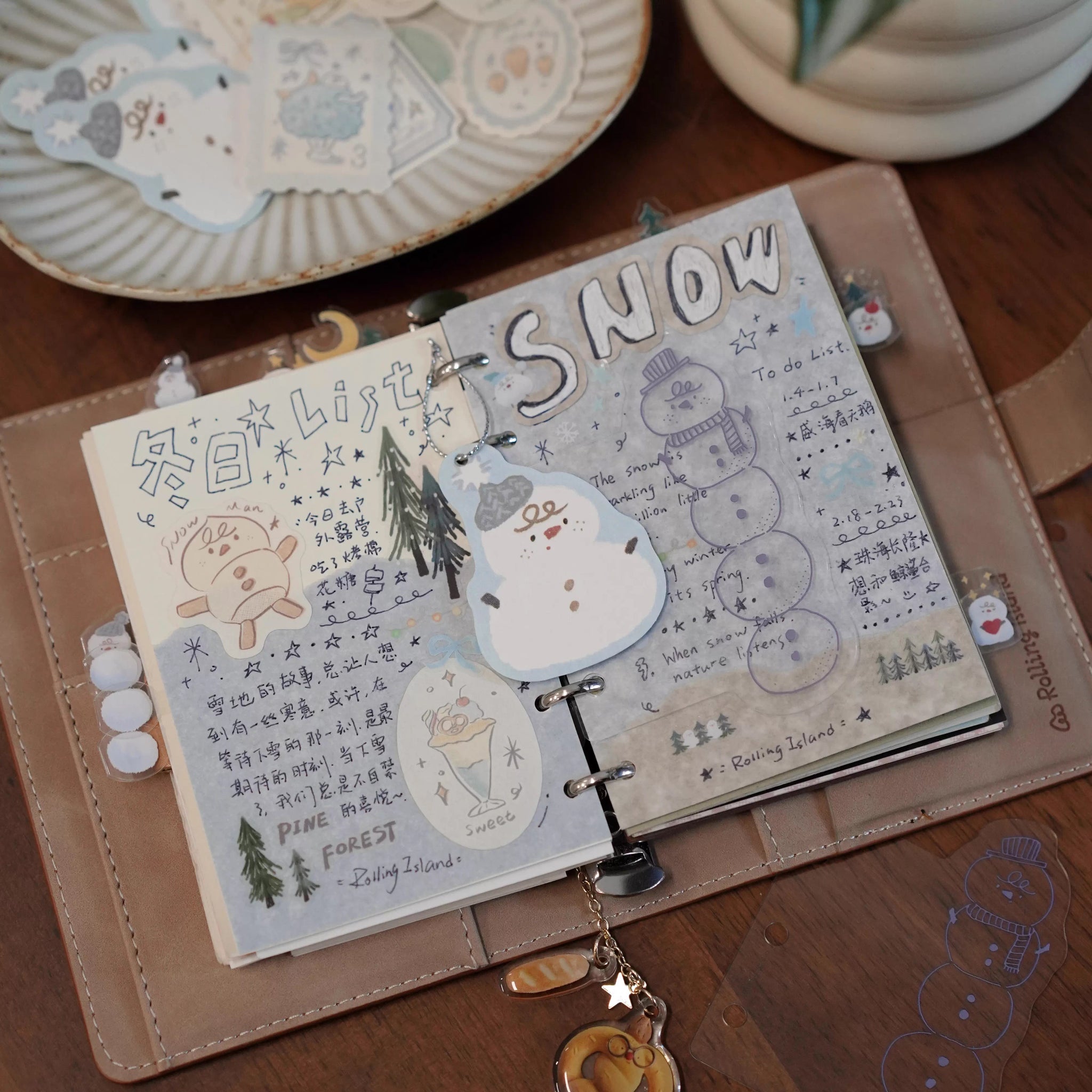 Rolling Island Sticker Sheet: Snowman Labels