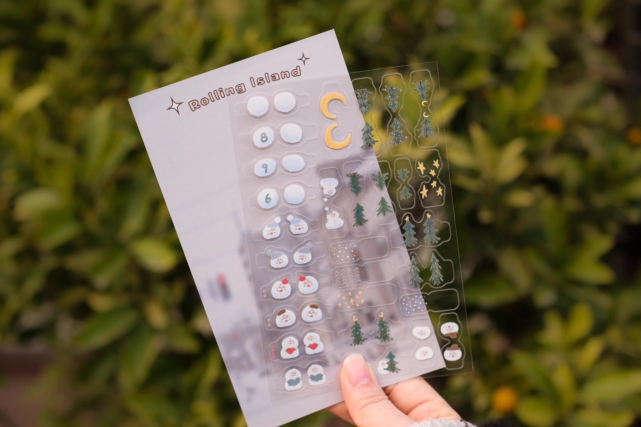 Rolling Island Sticker Sheet: Snowman Labels