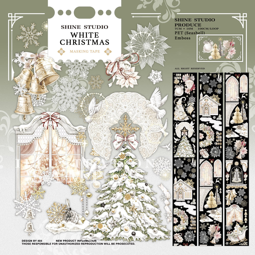 Shine Studio Masking Tape: White Christmas