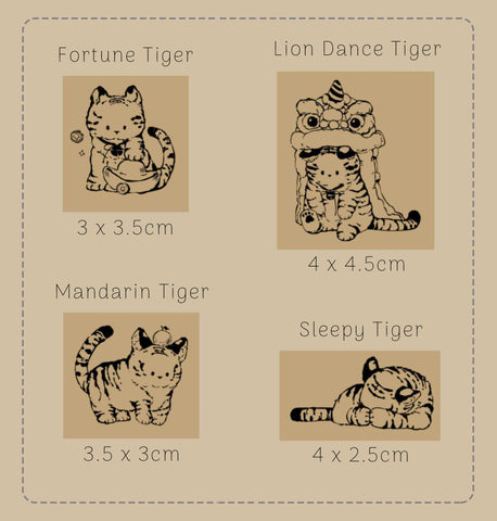 Shuxxxia Original Design: Tigers Stamps Set