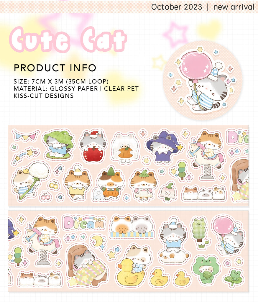 Tang Yuan Sticker Tape: Cats