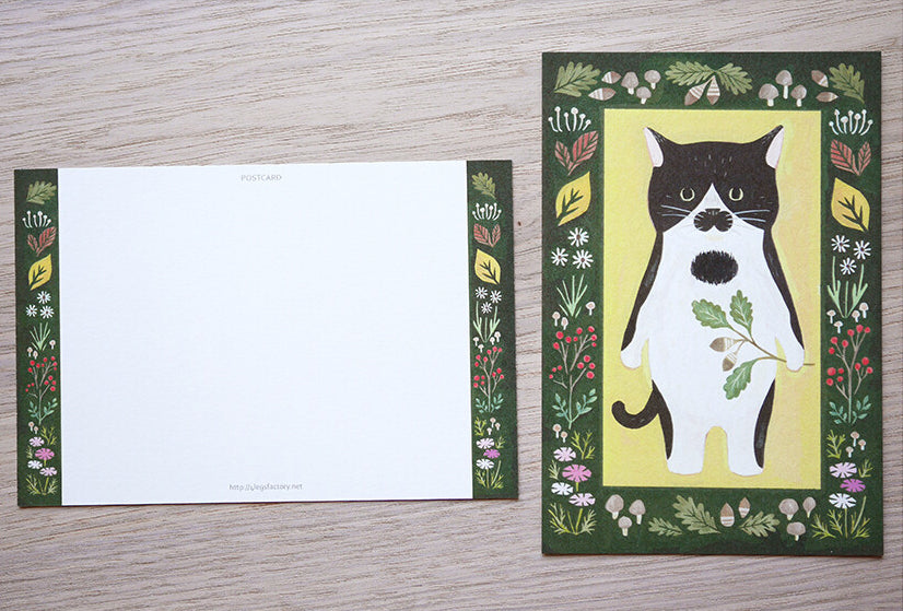 4Legs Postcard: Tuxedo Cat