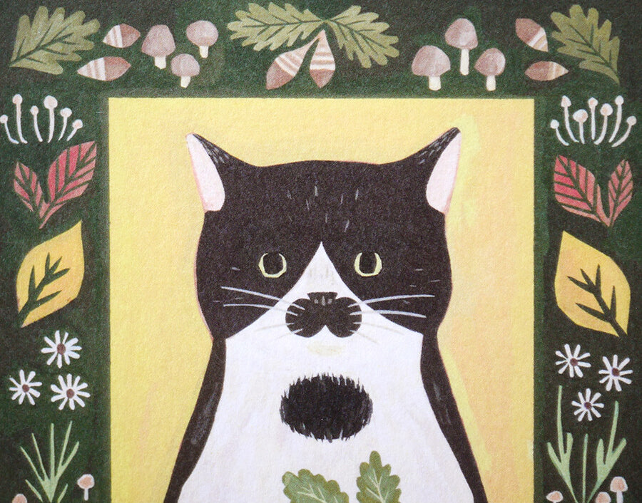 4Legs Postcard: Tuxedo Cat
