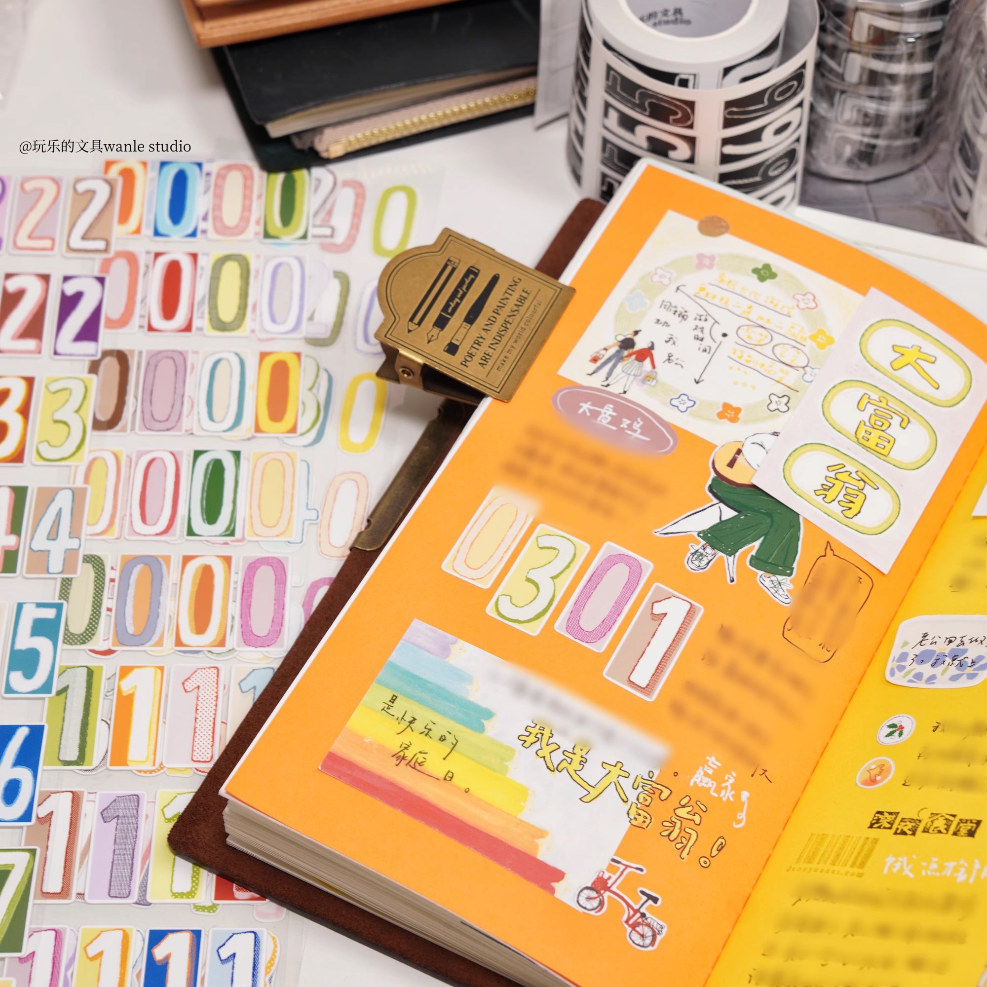 Wanle Studio Masking Tape: Long Numbers