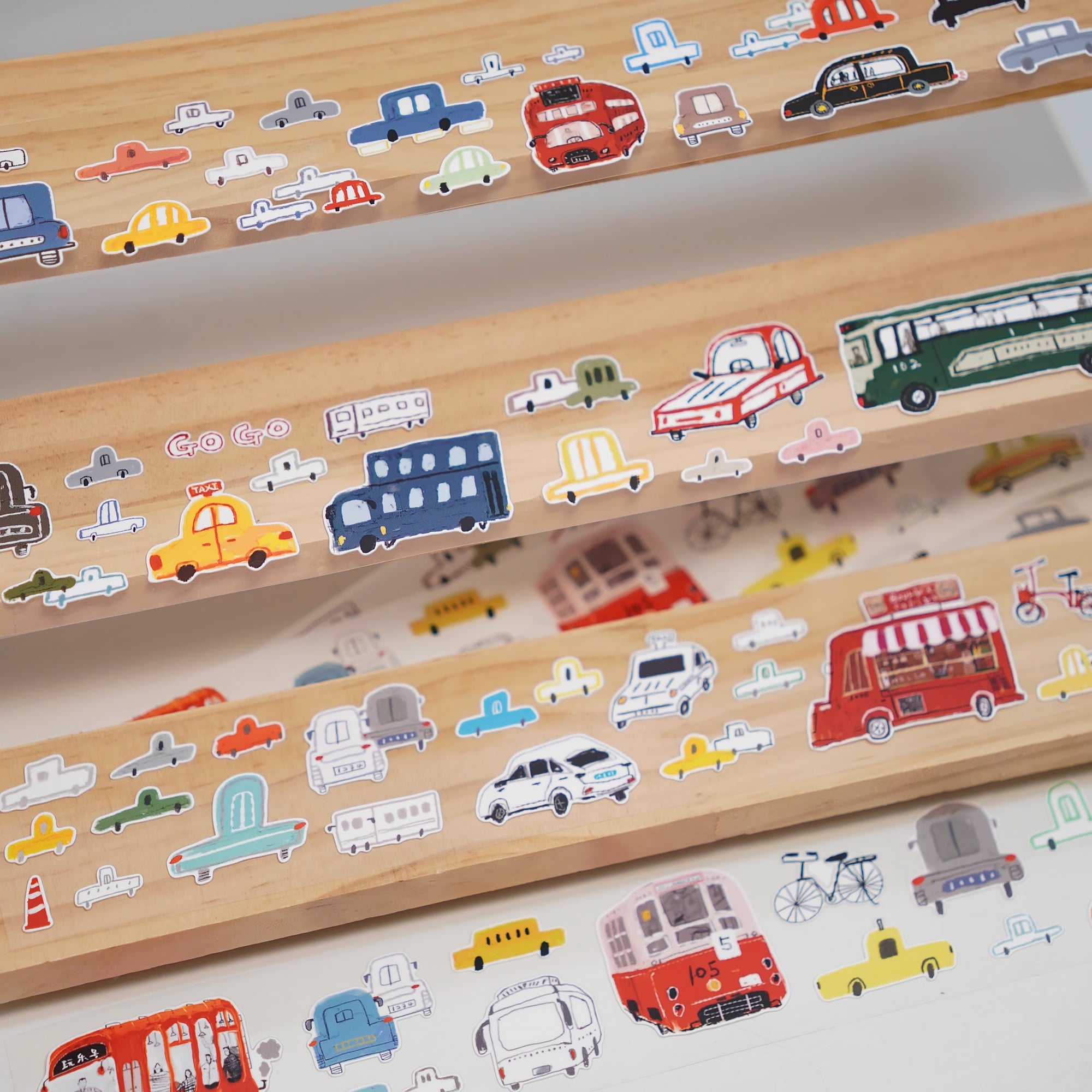 Wanle Studio Sticker Tape: Lots of Cars