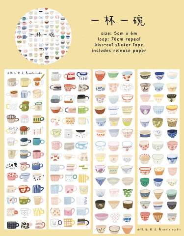 Wanle Studio Sticker Tape: One Cup One Bowl