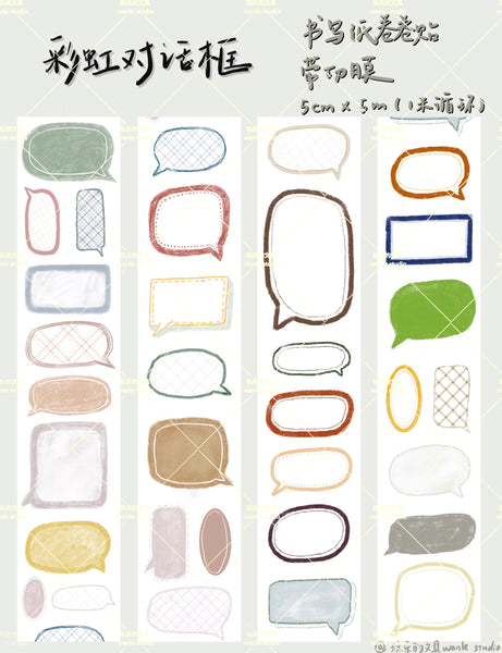 Wanle Studio Masking Tape: Rainbow Speech Bubbles