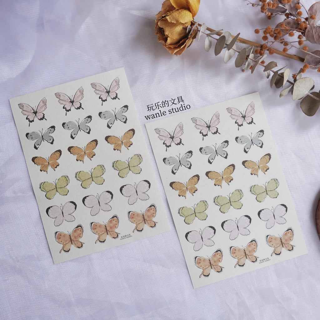 Wanle Studio Sticker Sheet: Butterfly