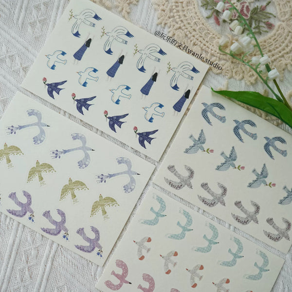 Wanle Studio Sticker Sheet: Birds