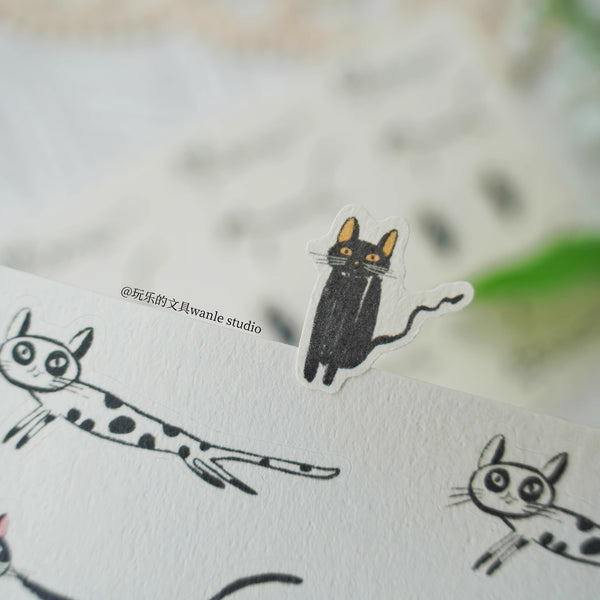 Wanle Studio Sticker Sheet: Black Cats