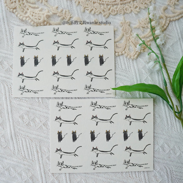 Wanle Studio Sticker Sheet: Black Cats