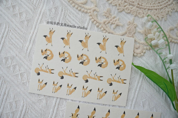 Wanle Studio Sticker Sheet: Fox