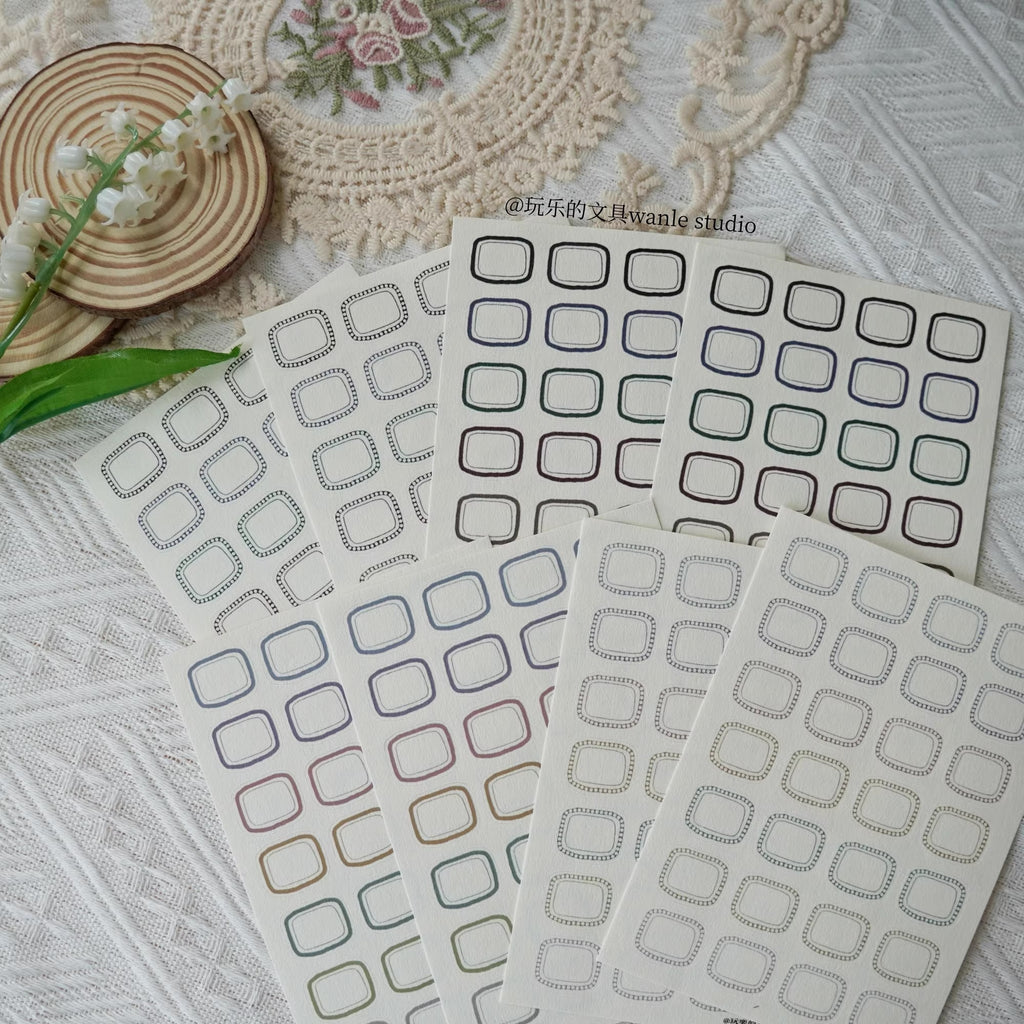 Frame Rectangular Sticker Wanle Studio Sticker Sheet: Rectangular Frames – Papergame