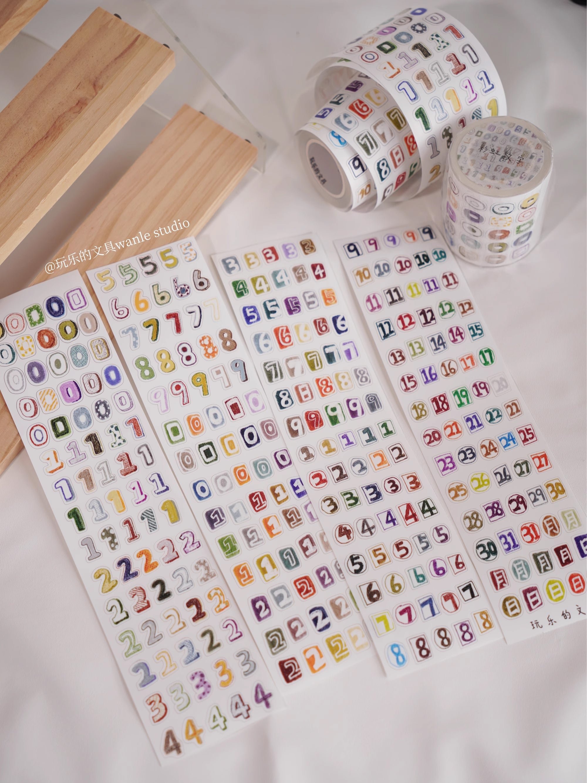 Wanle Studio Masking Tape: Rainbow Numbers