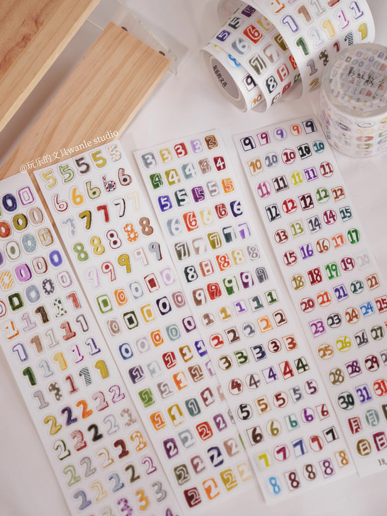 Wanle Studio Masking Tape: Rainbow Numbers