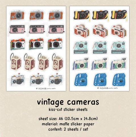 Wanle Studio Sticker Sheet: Vintage Cameras
