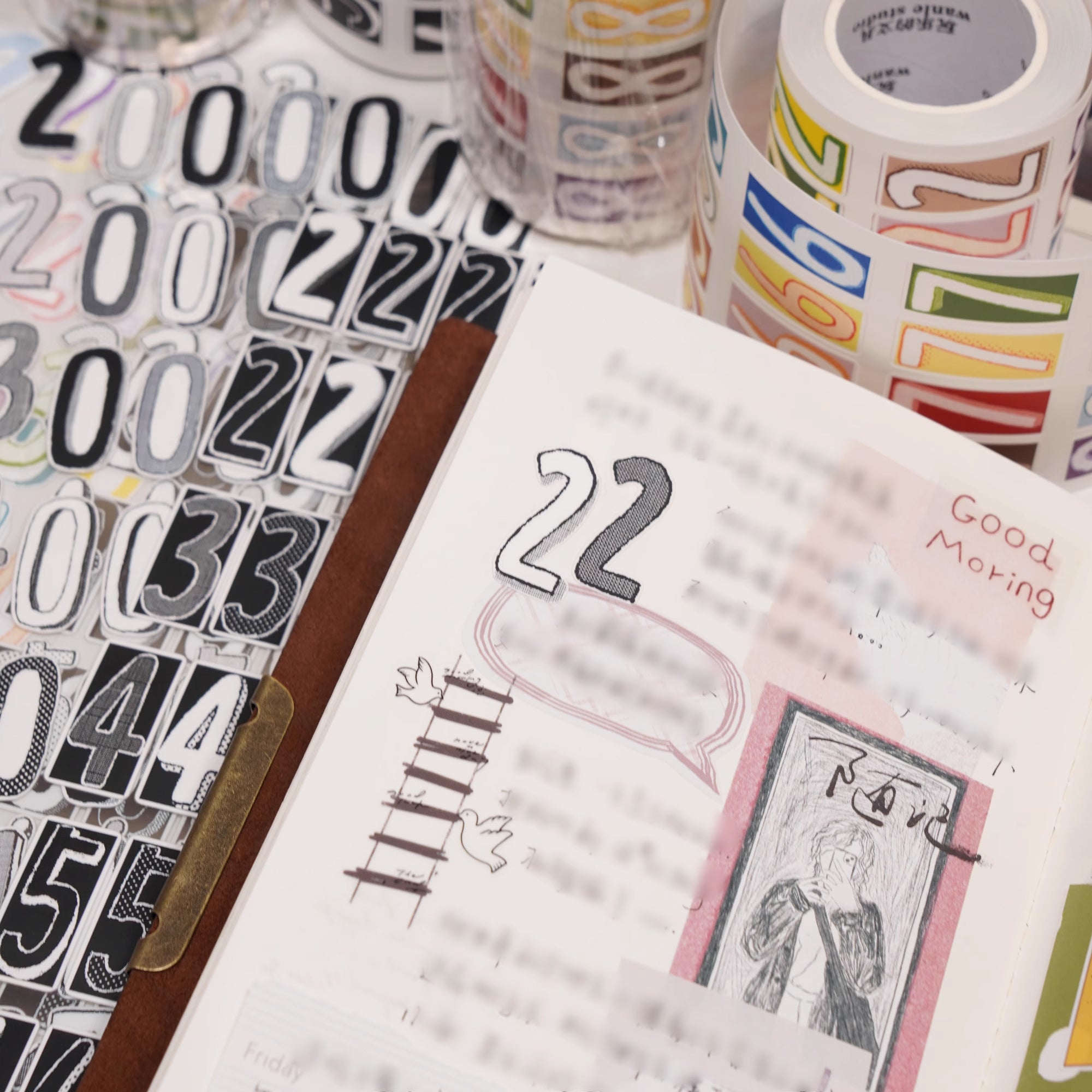 Wanle Studio Masking Tape: Long Numbers
