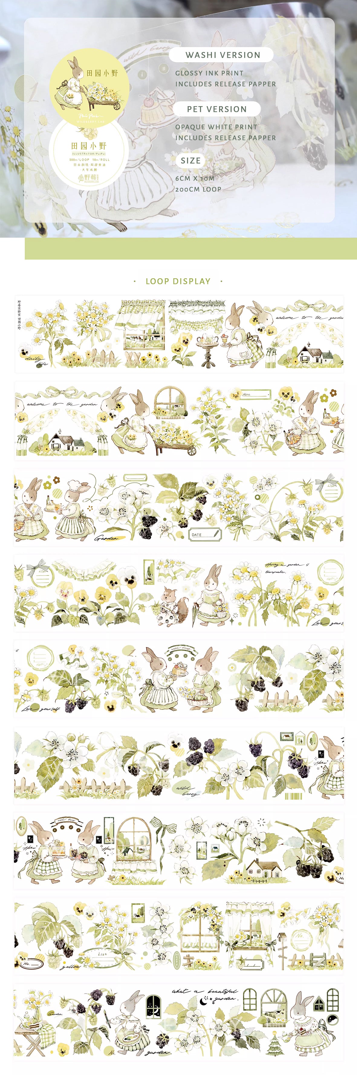 Wildberry Lab Masking Tape: In the Fields