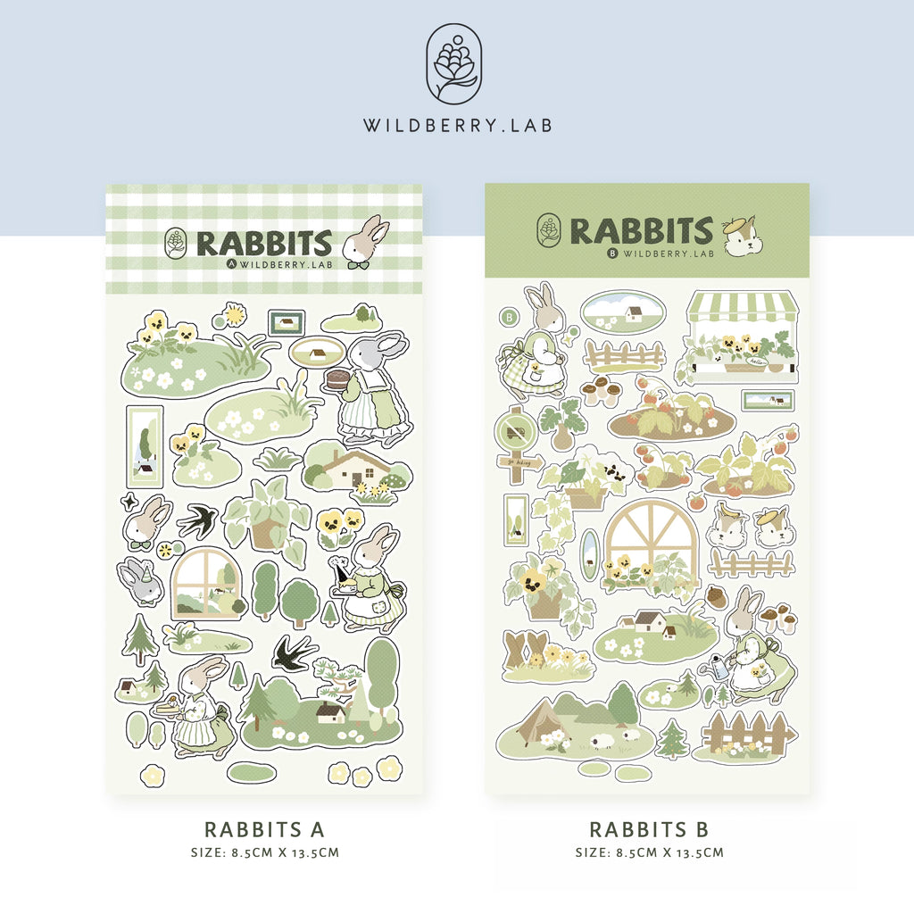 Wildberry Lab Sticker Sheet: Rabbits