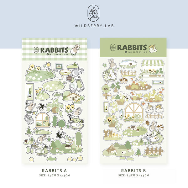 Wildberry Lab Sticker Sheet: Rabbits