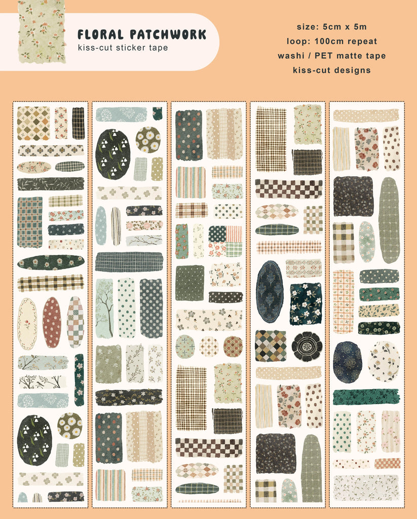 Yier Sticker Tape: Floral Patchwork