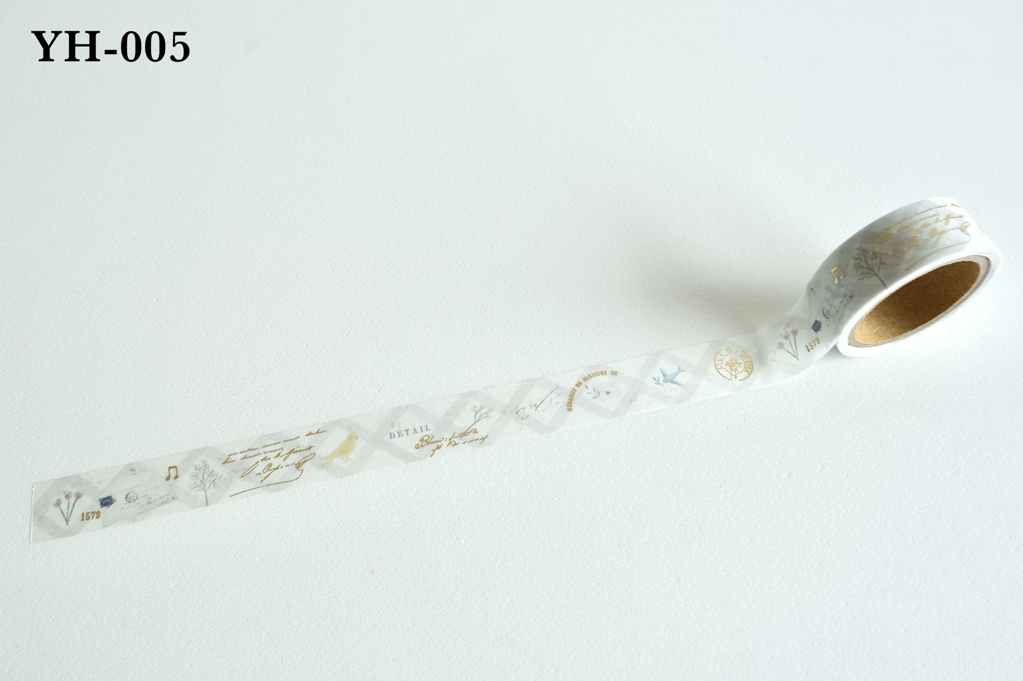 Yohaku Foil Stamped Masking Tapes: YH-001 - YH-005