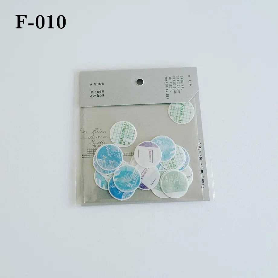 Yohaku Flake Seal Stickers: F-002 to F-014