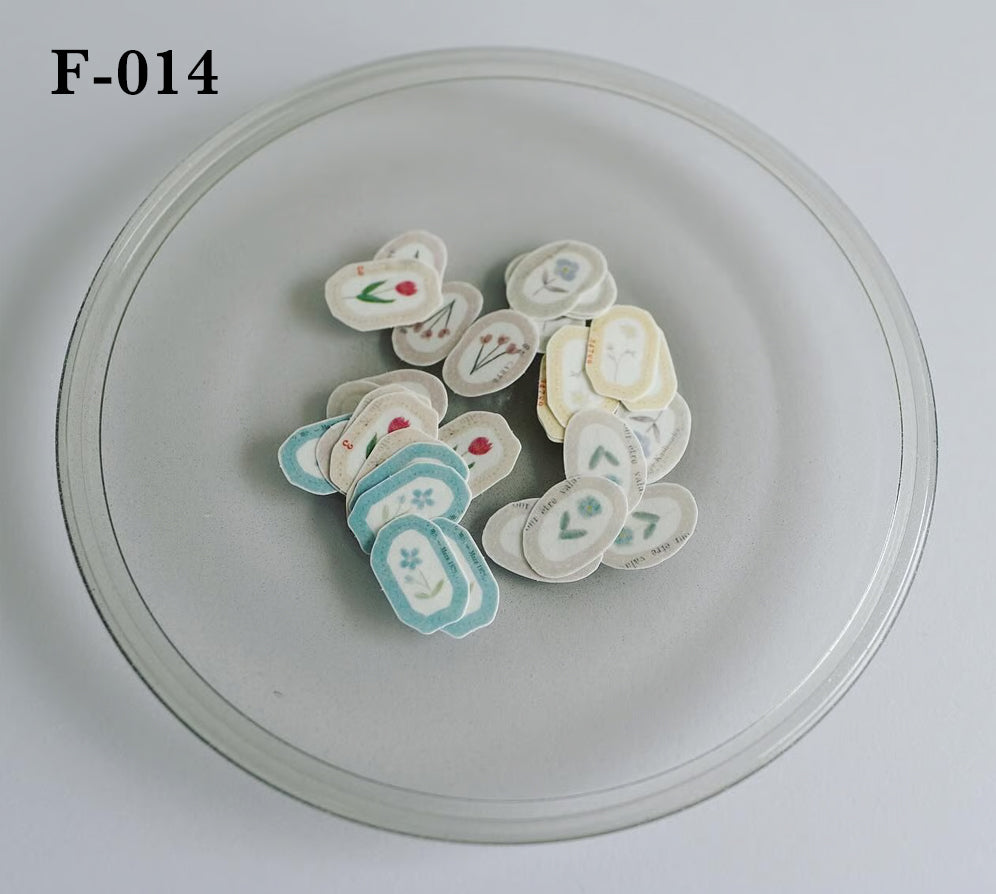 Yohaku Flake Seal Stickers: F-002 to F-014
