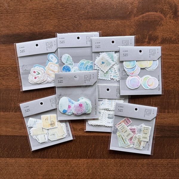 Yohaku Flake Seal Stickers: F-002 to F-014