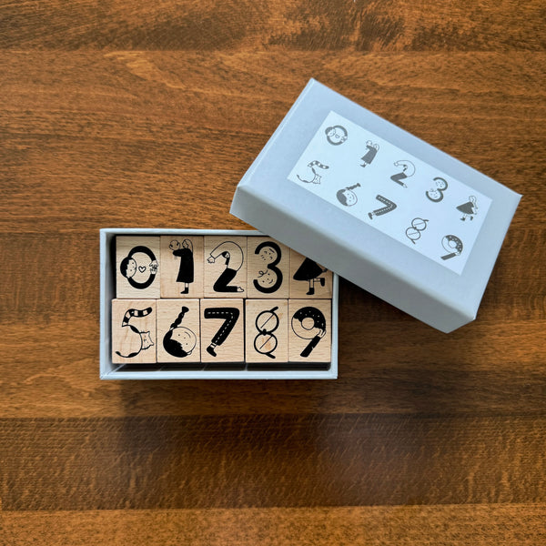 Yowoo Studio Rubber Stamp: Cute Character Numbers