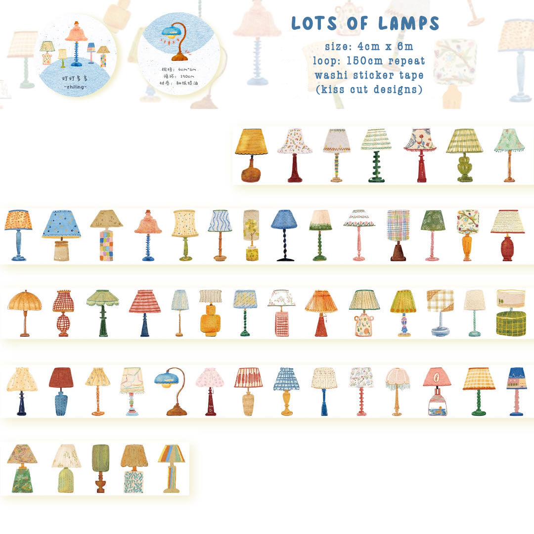 Zhiling Studio Washi Sticker Tape: Lots of Lamps