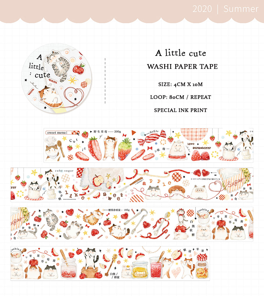 18 Rolls Cute Washi Tape Decorative Tape Set Kawaii Animal Washi Tape Cute  Pets Washi Tape with Dog Bunny Cat Embellishment Decorative Masking Tapes