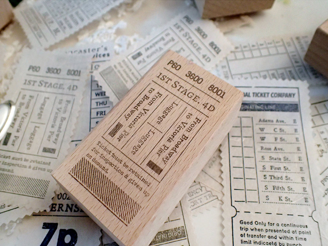 Transit Tickets Wooden Stamps