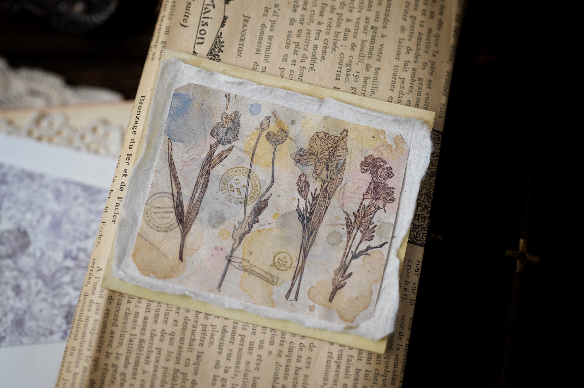 Benchu Studio: Flower Illustration Stamps Set