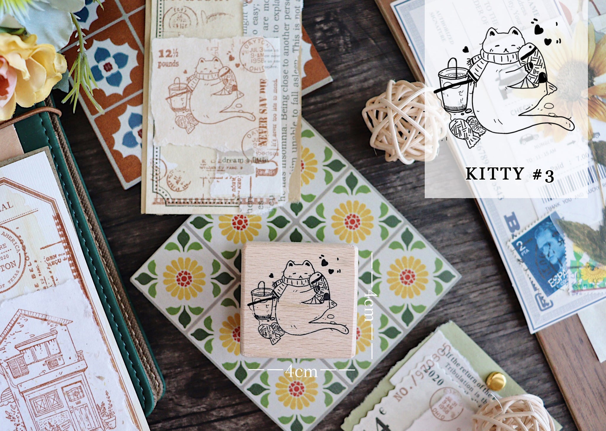 Kitty Wood Mounted Stamps