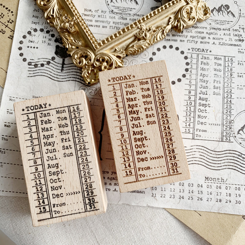 Vintage Bus Ticket Punch Card Wooden Stamps