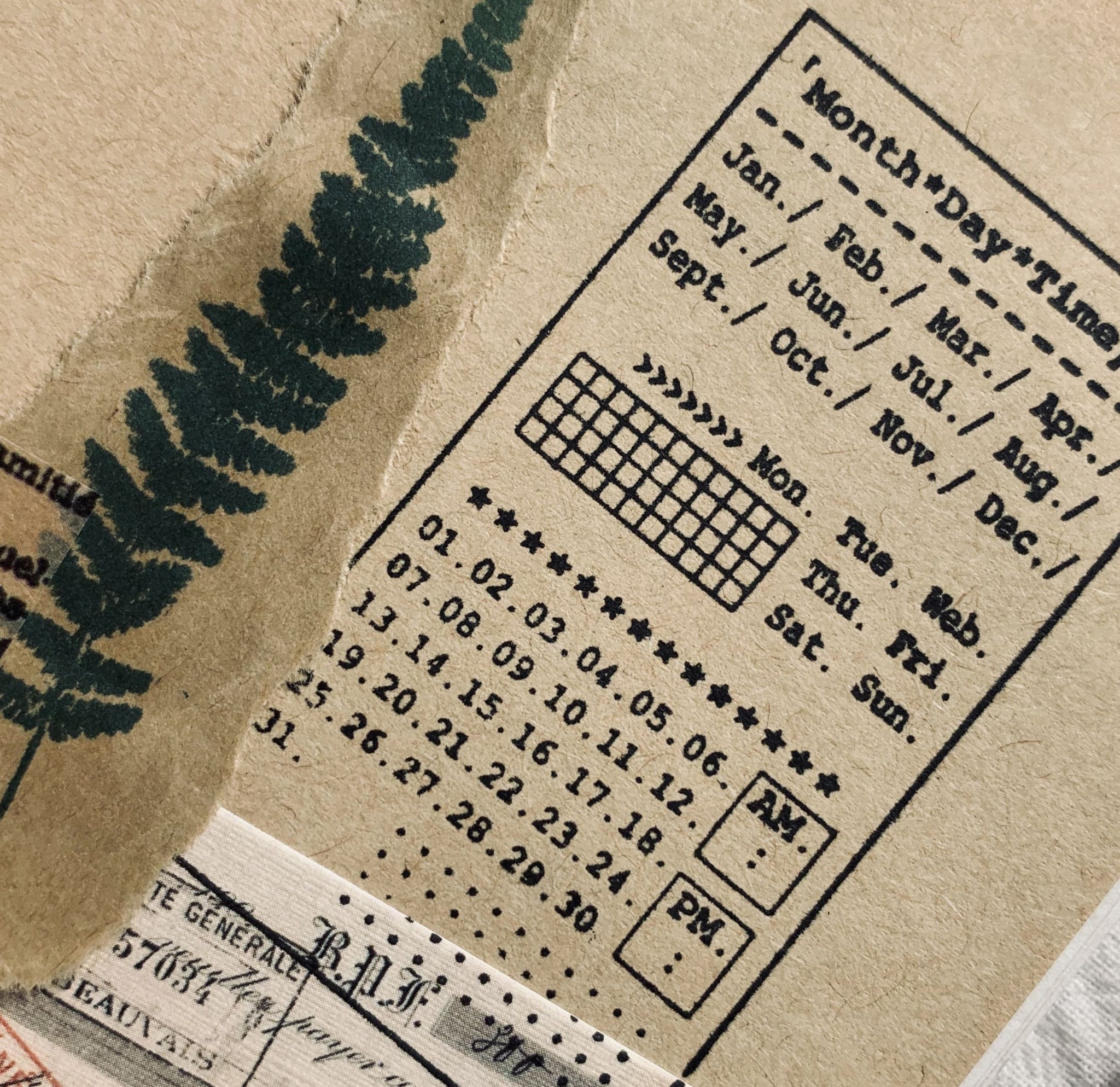 Date and Time Tracker Wooden Stamp