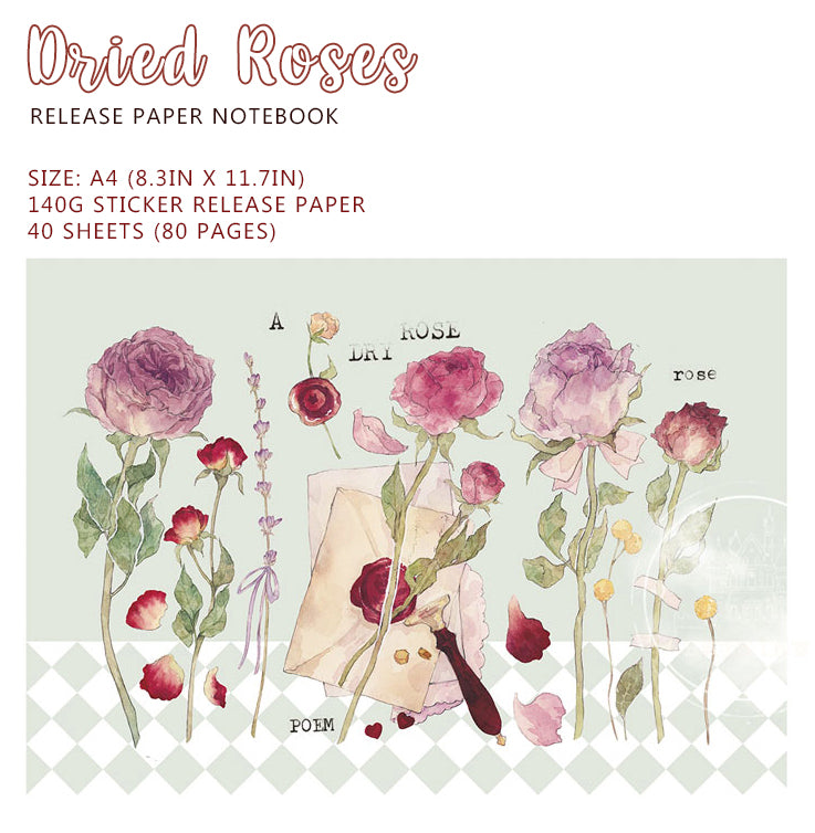 Dried Roses Washi Collecting Notebook